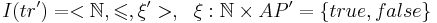 I(tr') = <\mathbb{N}, \leqslant, \xi'>, ~~ \xi: \mathbb{N} \times AP' = \{true, false\}