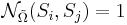 \mathcal{N}_{\tilde\Omega}(S_i, S_j) = 1